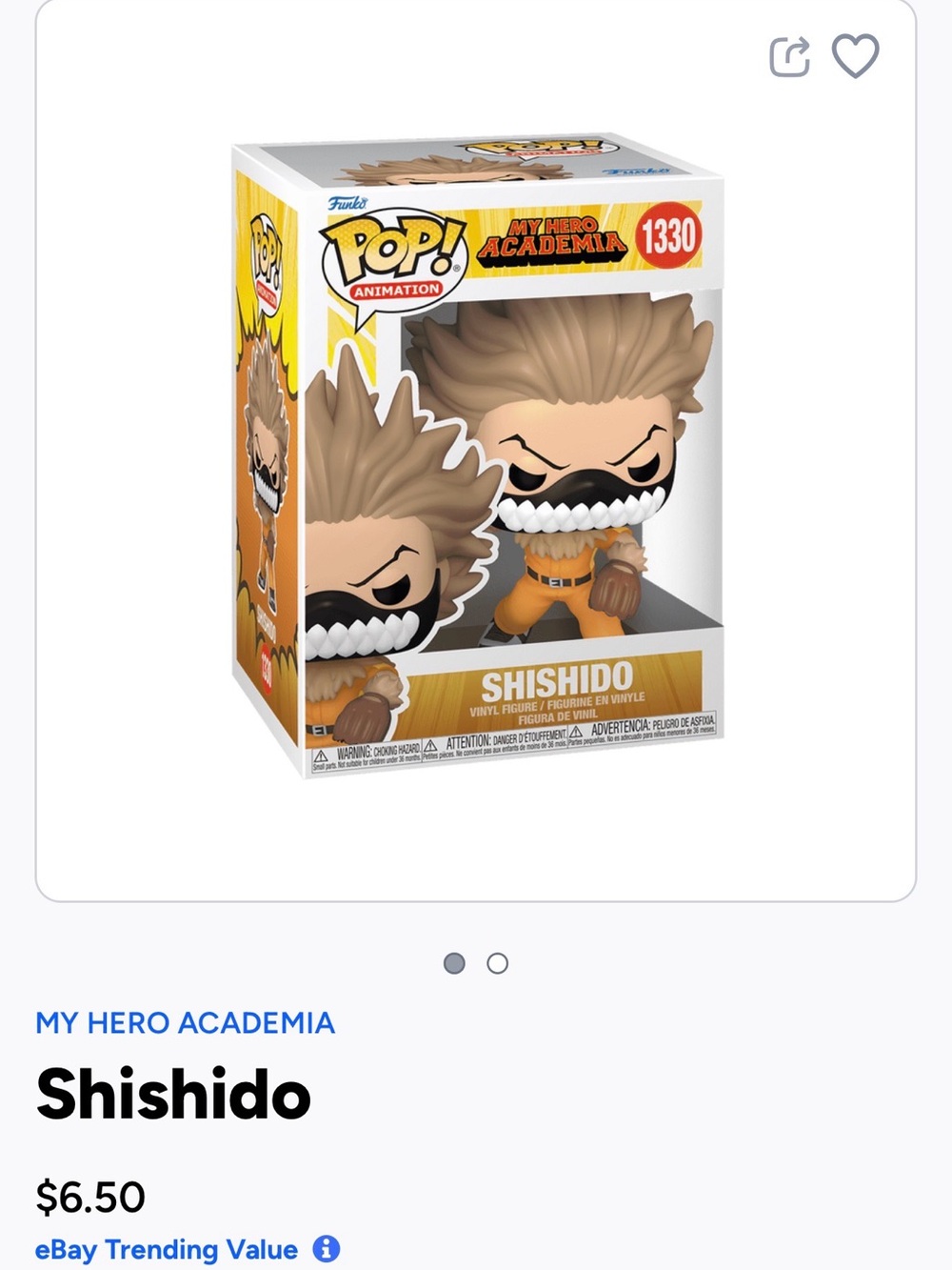 Funko Pop! Animation Shishido Vinyl Figure - Tan Hair, Orange Outfit- 1330
